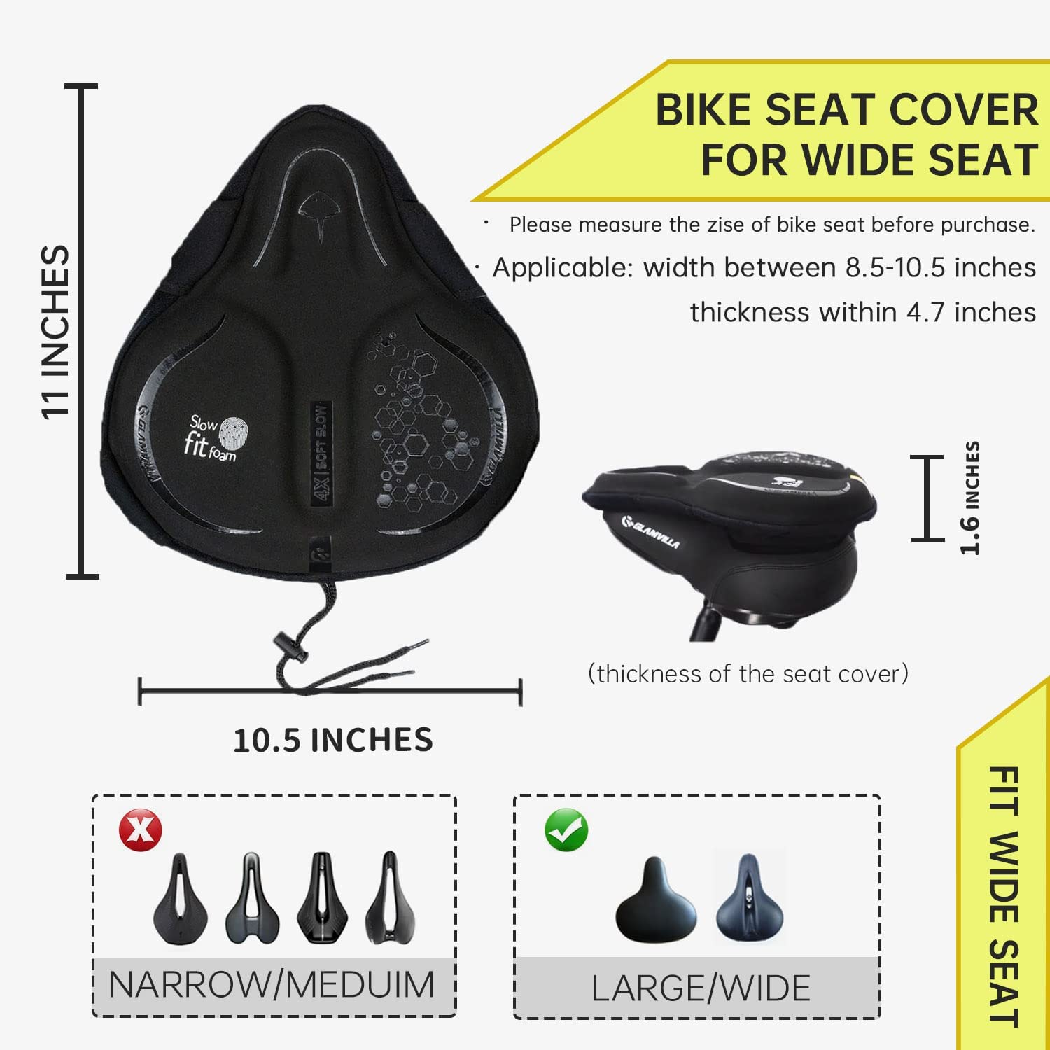 Amazon | GLAMVILLA パッド入りバイクシートカバー - 快適な自転車